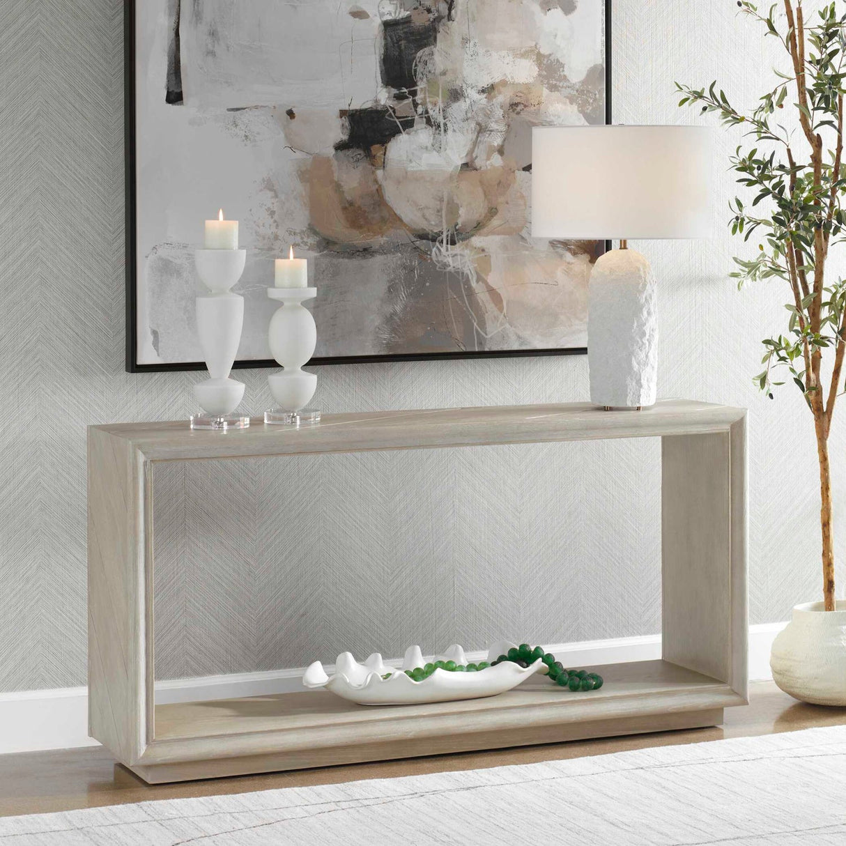 Light Oak Console Table by Uttermost Prism, alternate view 6