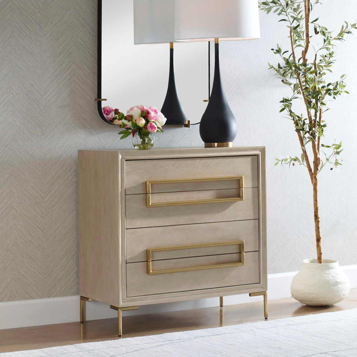 Light Oak 4-Drawer Accent Chest by Uttermost Alessia, alternate view 5
