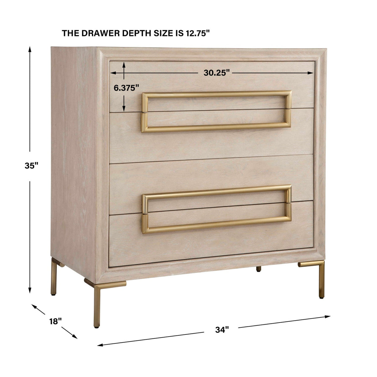 Light Oak 4-Drawer Accent Chest by Uttermost Alessia, alternate view 8