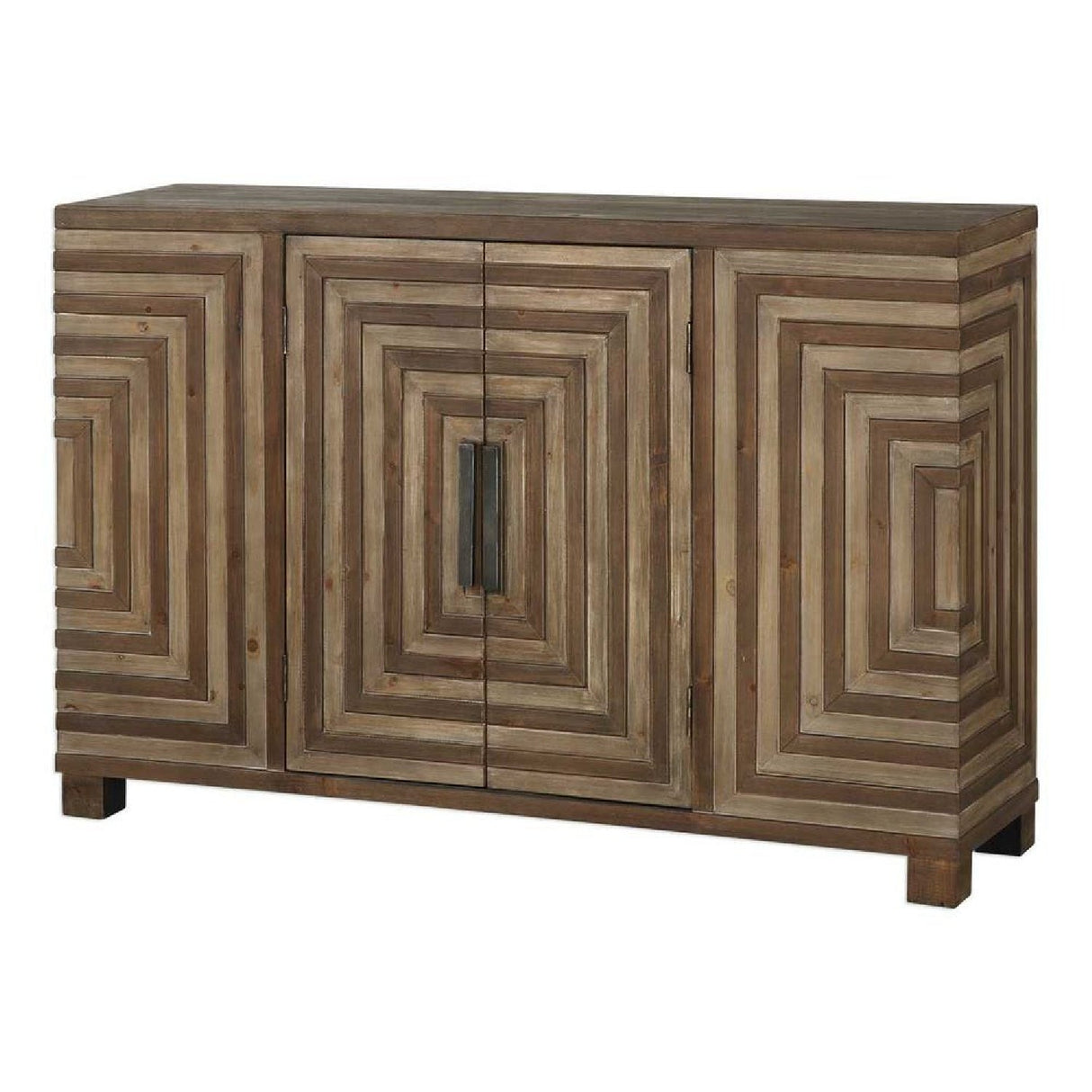 Fir Wood Parquet Console Cabinet by Uttermost Layton