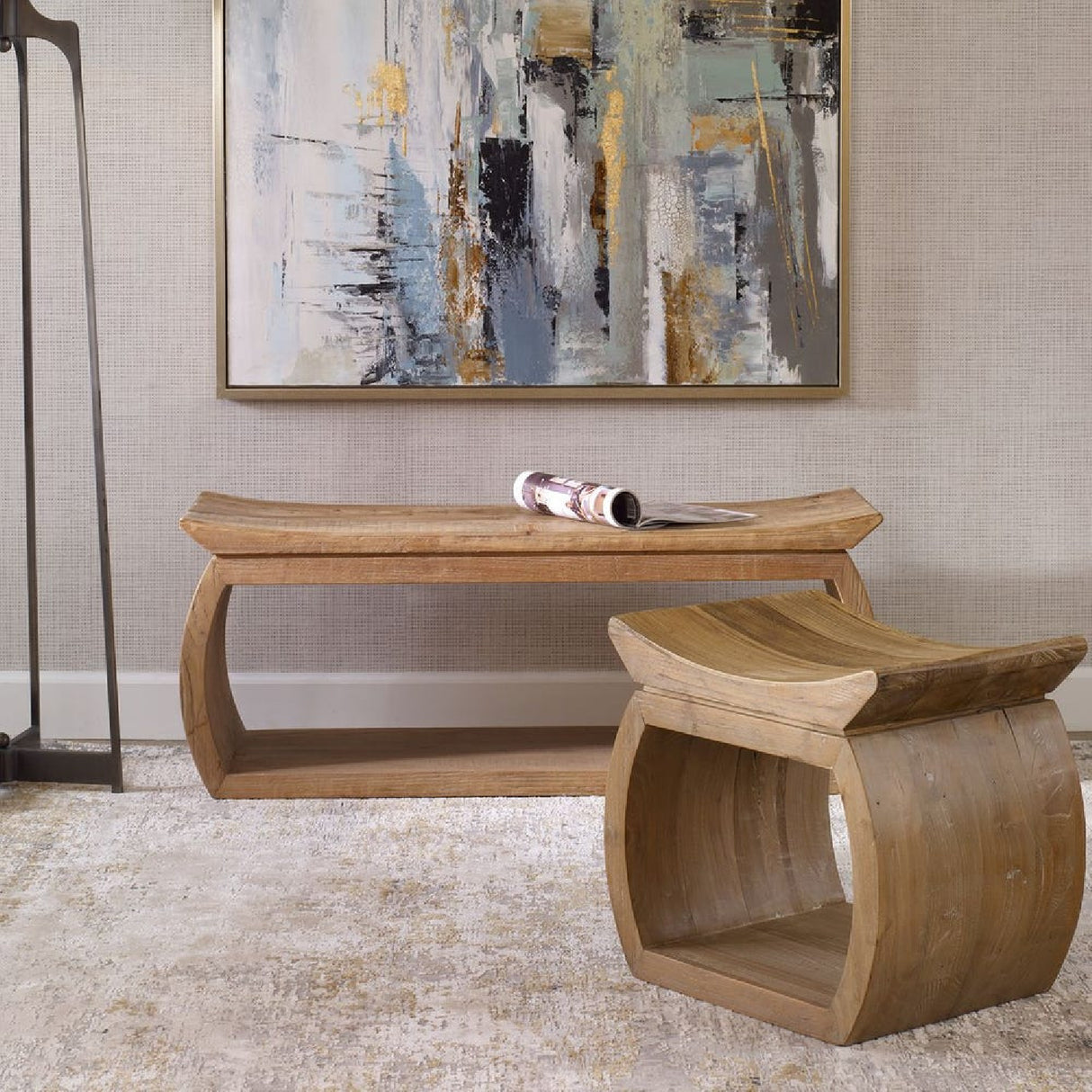 Elm Wood Accent Bench | Oroa.com