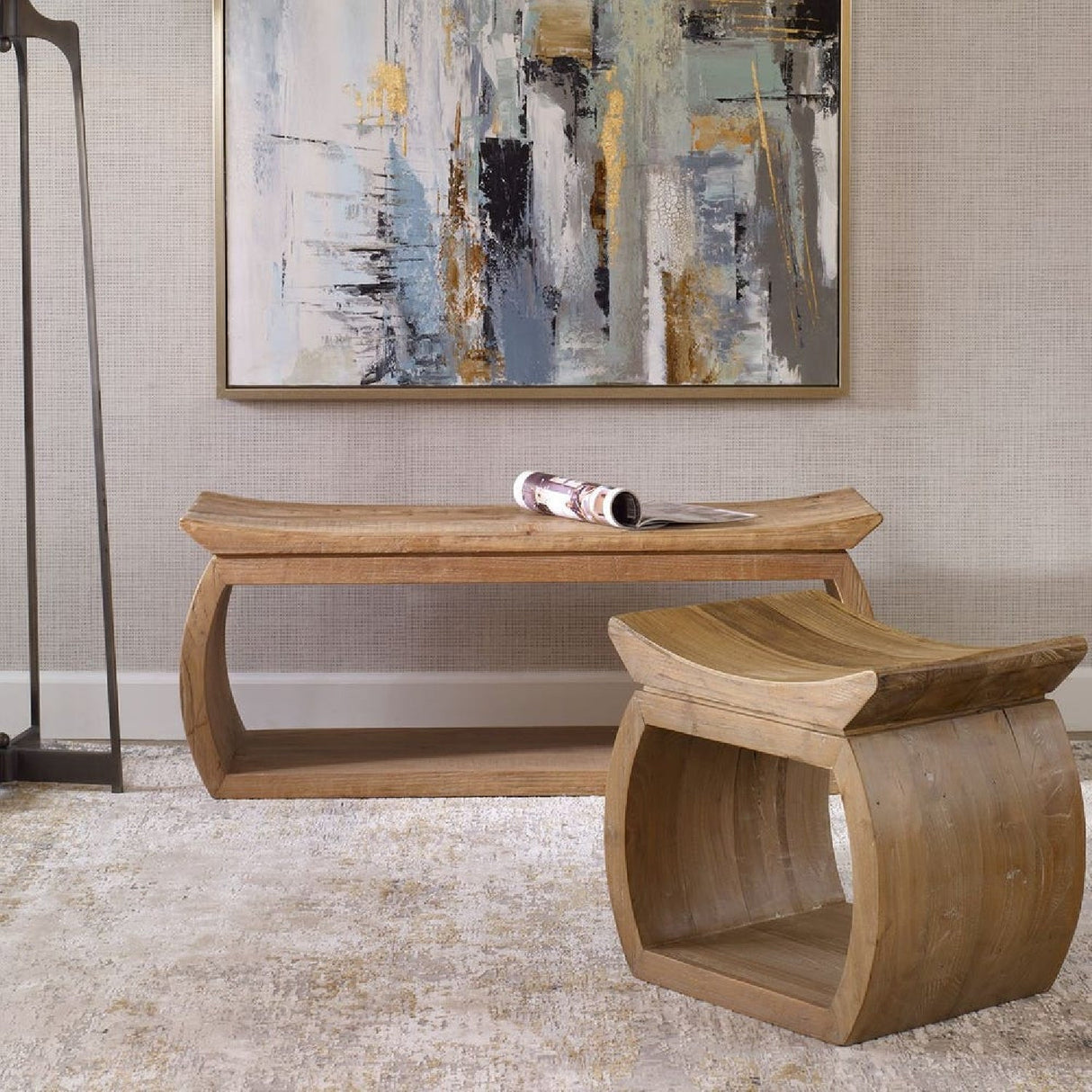 Modern European furniture - Elm Wood Accent Bench - www.oroa.com