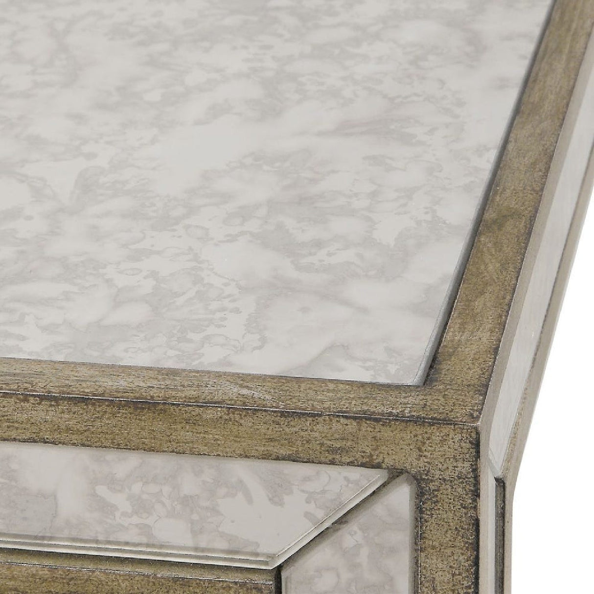 Modern European furniture - Mottled Antique Mirror End Table - www.oroa.com