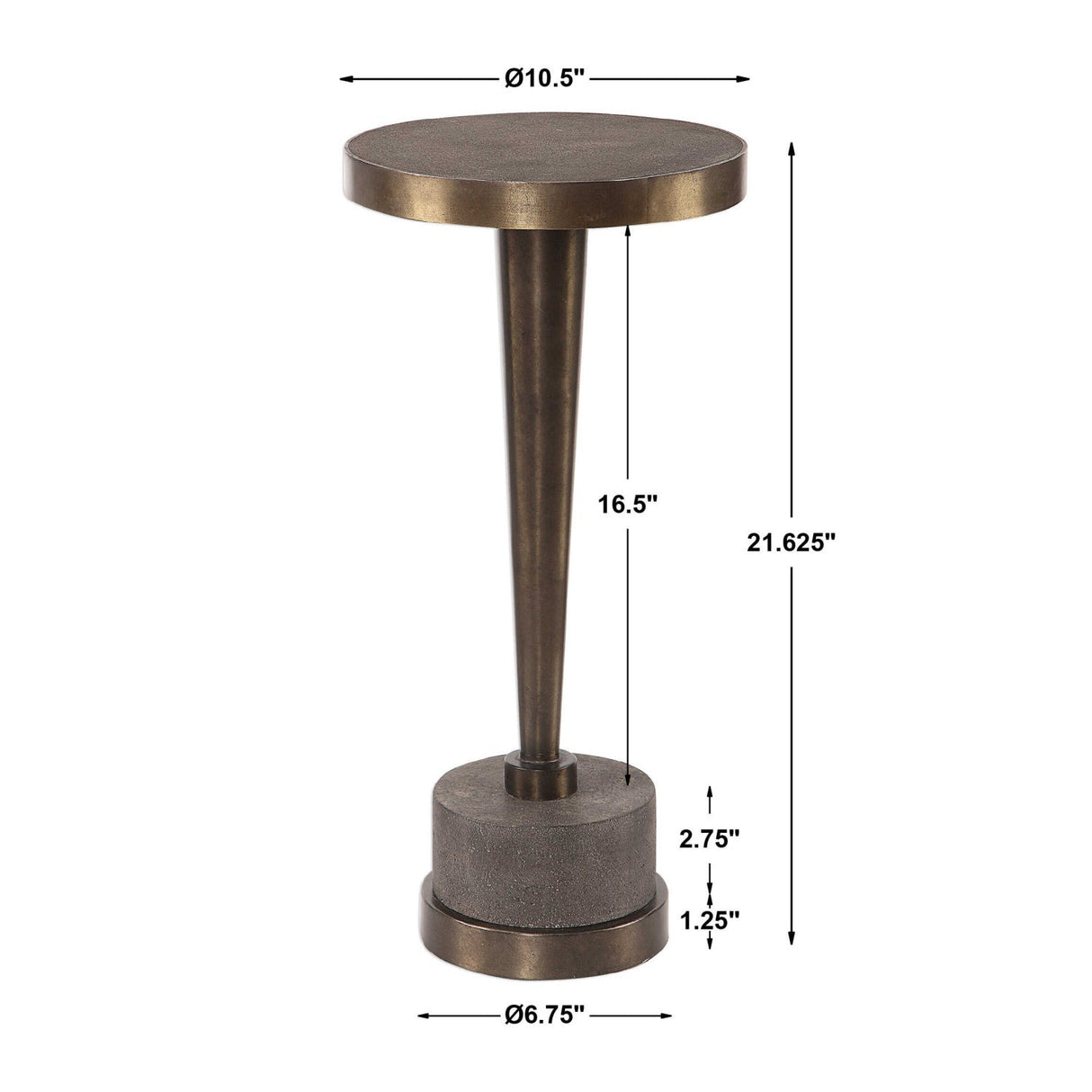 Bronze Pedestal Drink Table by Uttermost Masika, alternate view 7