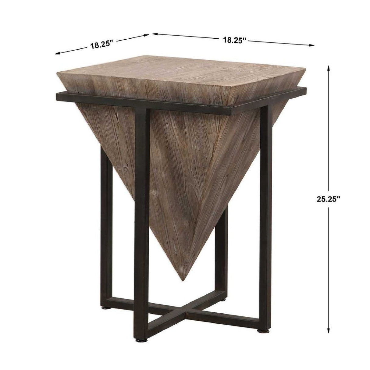 Modern European furniture - Fir Wood Pyramid Side Table - www.oroa.com