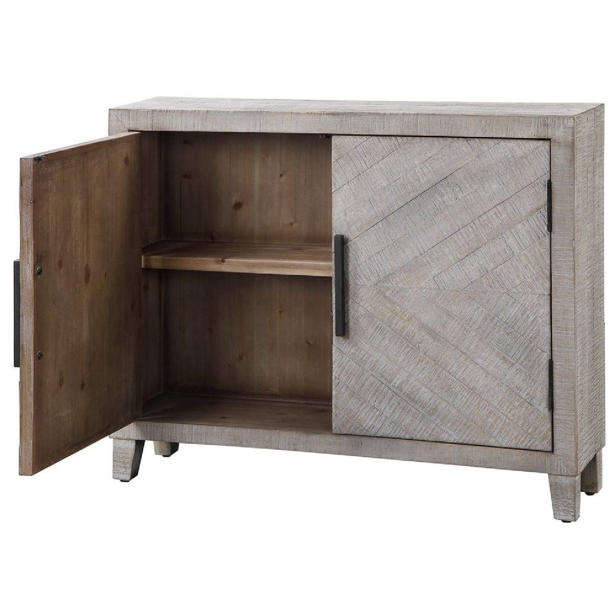 Whitewashed Fir Wood 2-Door Cabinet by Uttermost Adalind, alternate view 4