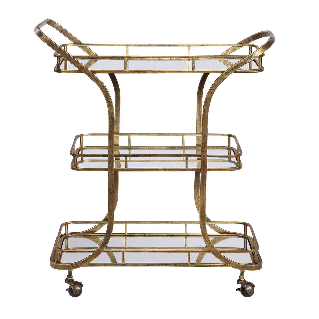 Modern European furniture - 3-Shelves Mirrored Serving Cart - www.oroa.com