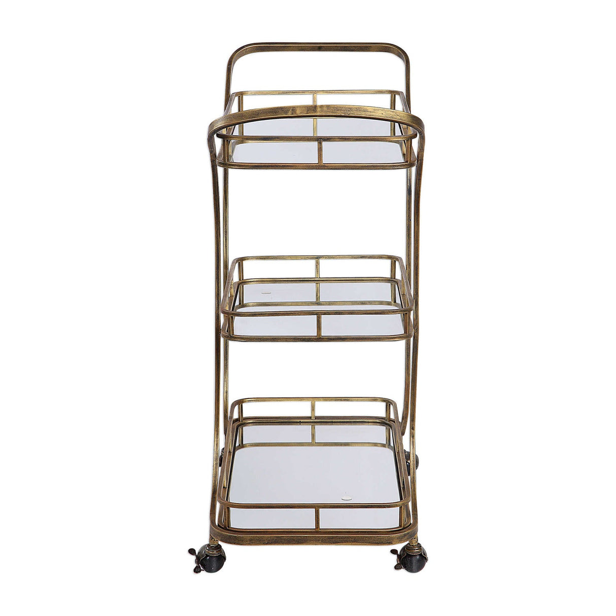 Modern European furniture - 3-Shelves Mirrored Serving Cart - www.oroa.com