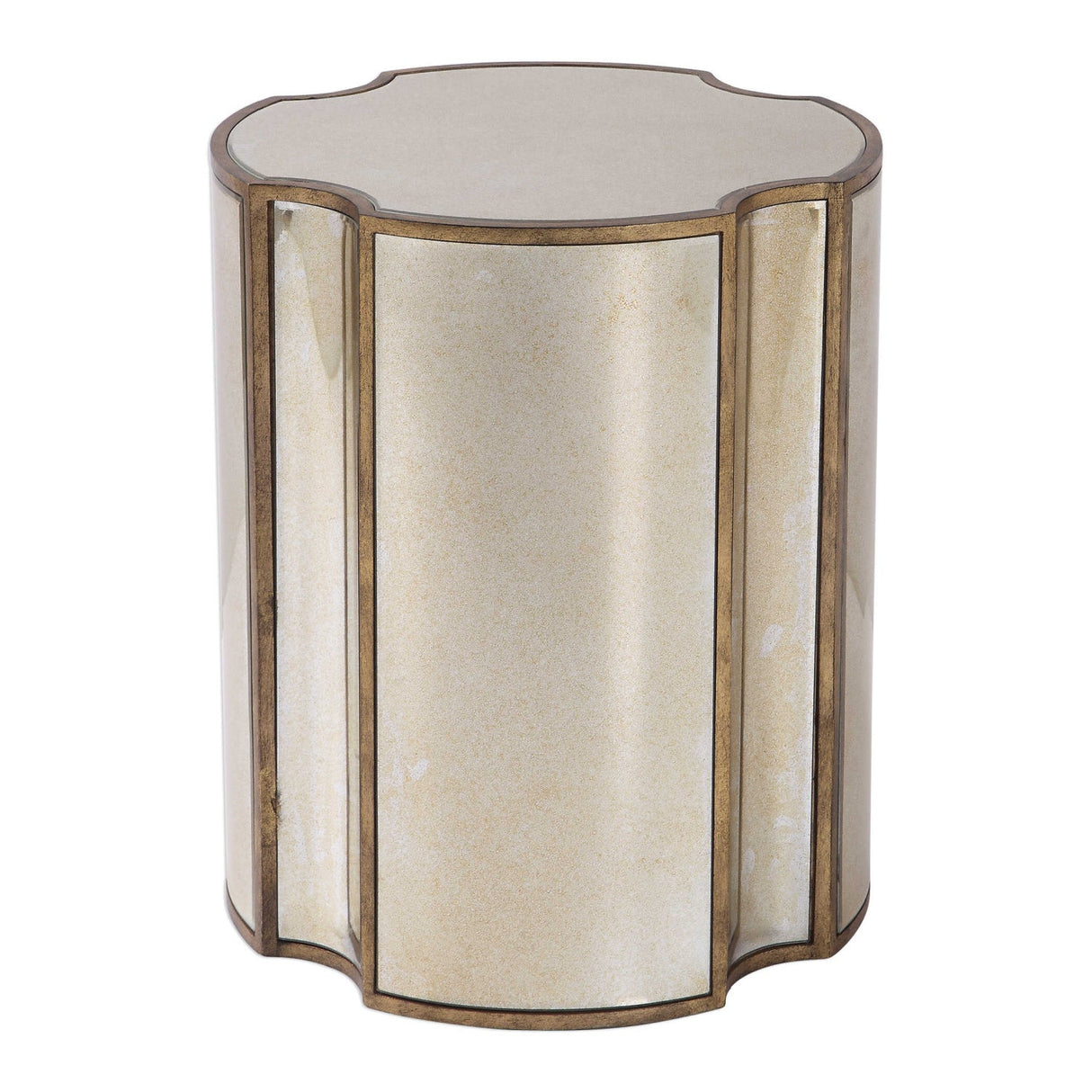 Antique Mirror Quatrefoil Accent Table | Uttermost Harlow