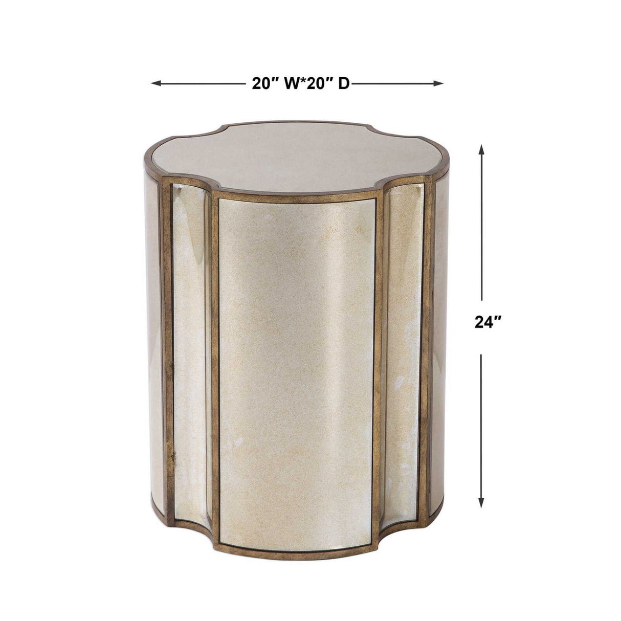 Antique Mirror Quatrefoil Accent Table by Uttermost Harlow, alternate view 6