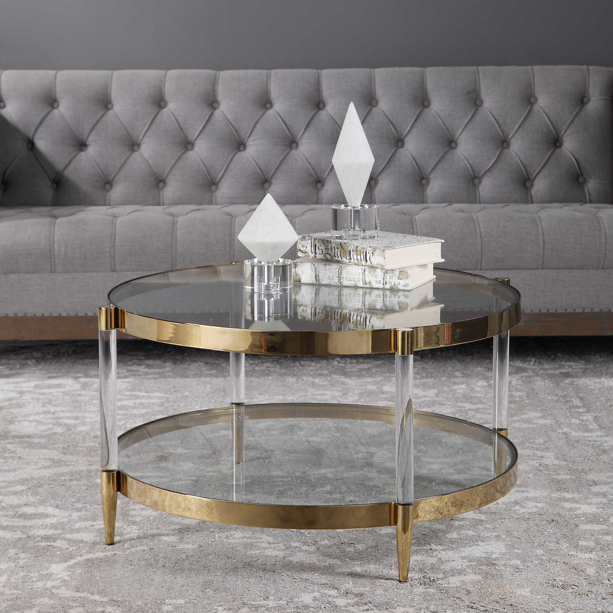 Modern European furniture - Round Glass Coffee Table - www.oroa.com