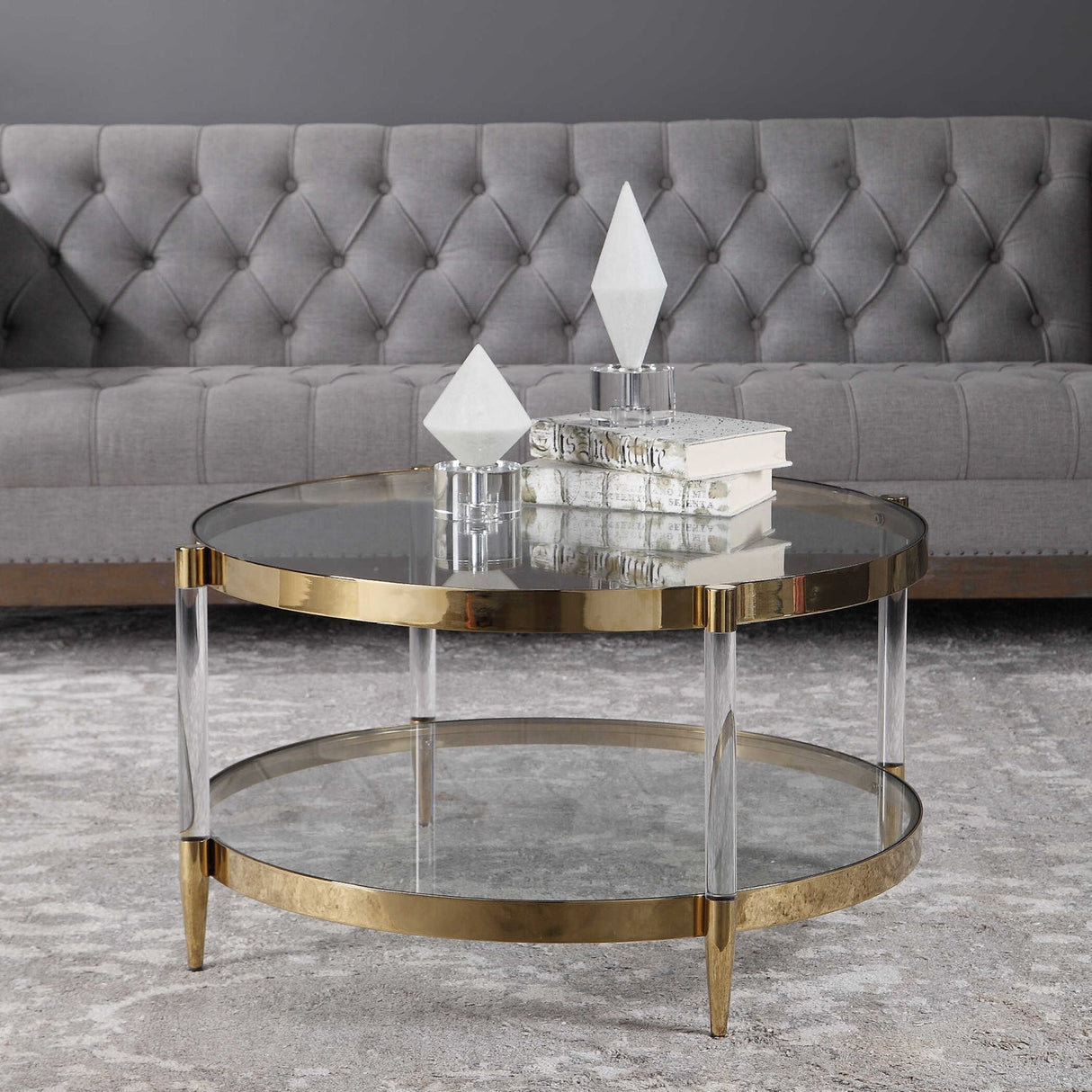 Modern European furniture - Round Glass Coffee Table - www.oroa.com