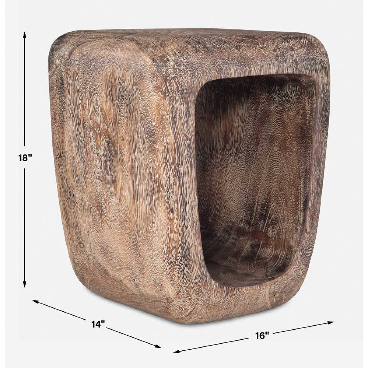 Washed Suar Wood Accent Stool by Uttermost Loophole, alternate view 7