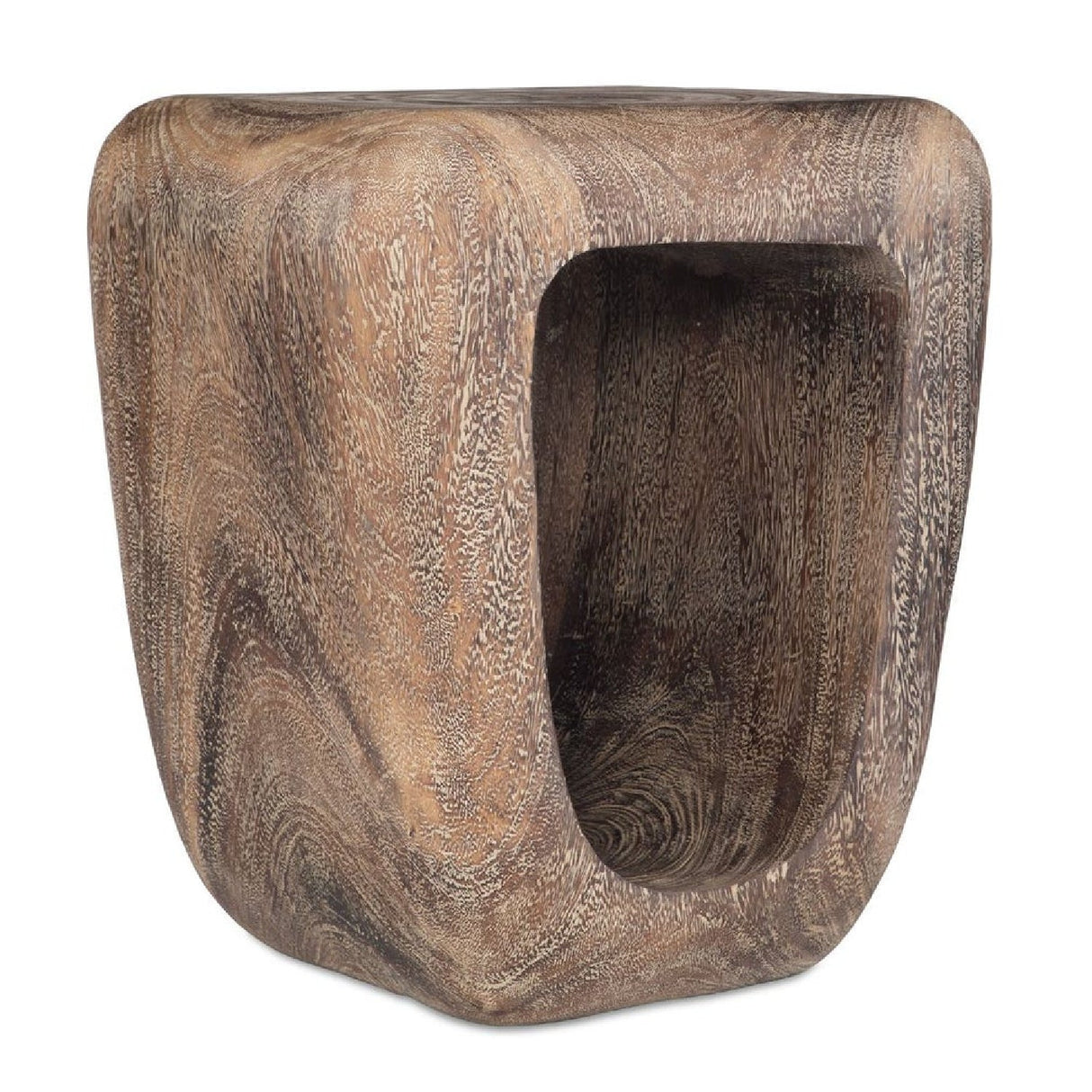 Washed Suar Wood Accent Stool by Uttermost Loophole, alternate view 3