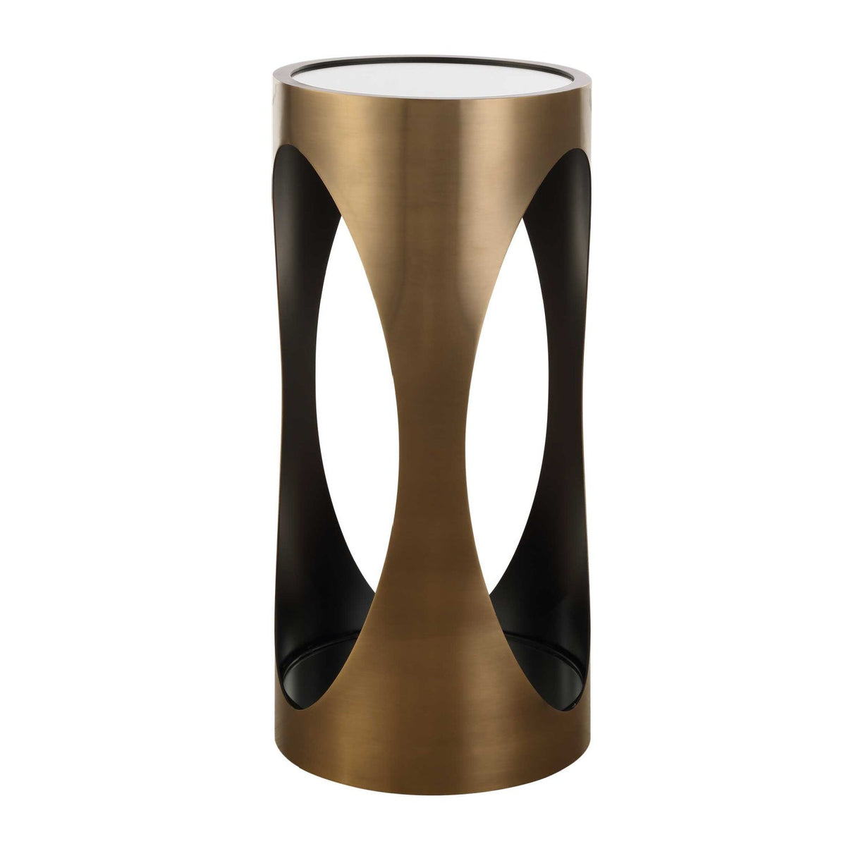 Modern European furniture - Cylindrical Brass Mirrored Drink Table - www.oroa.com