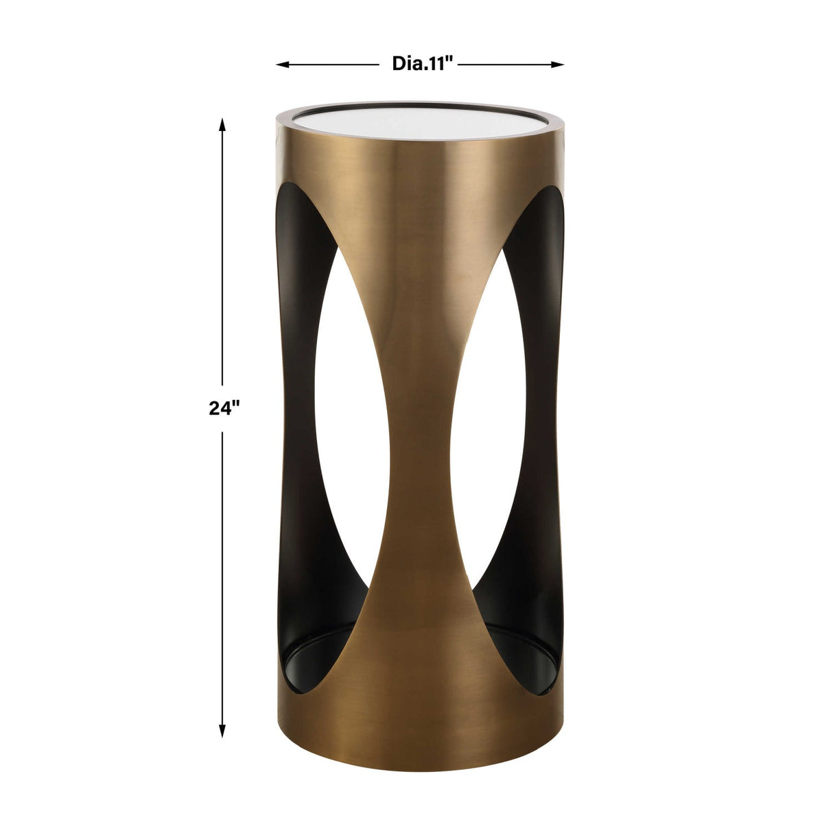 Modern European furniture - Cylindrical Brass Mirrored Drink Table - www.oroa.com