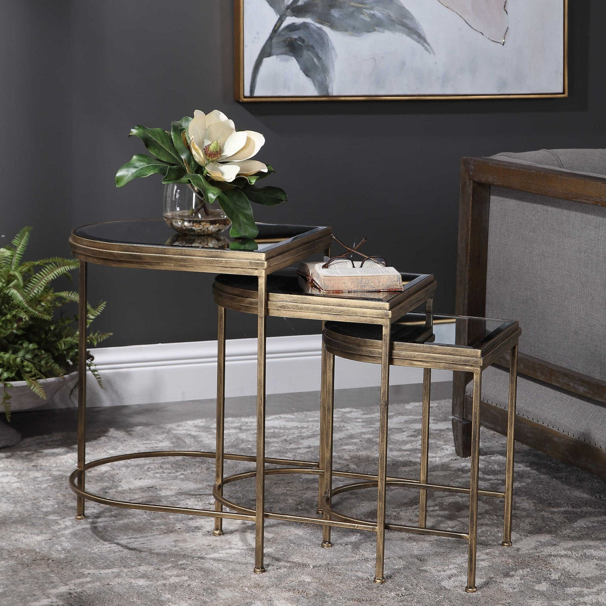Gold Framed Nesting Tables (3) by Uttermost India, alternate view 7