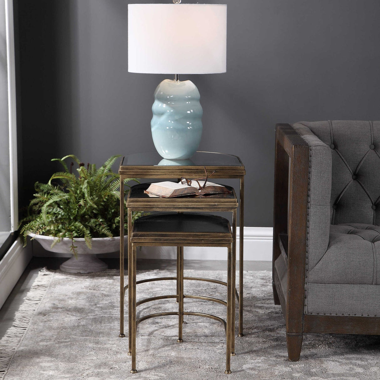Gold Framed Nesting Tables (3) by Uttermost India, alternate view 8