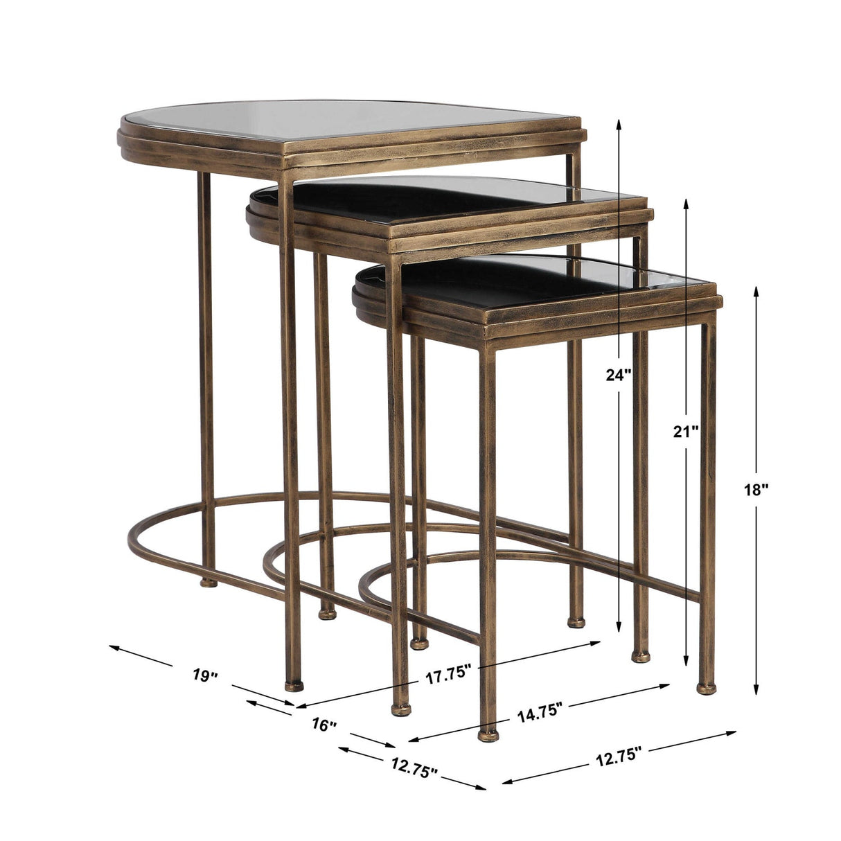 Gold Framed Nesting Tables (3) by Uttermost India, alternate view 9