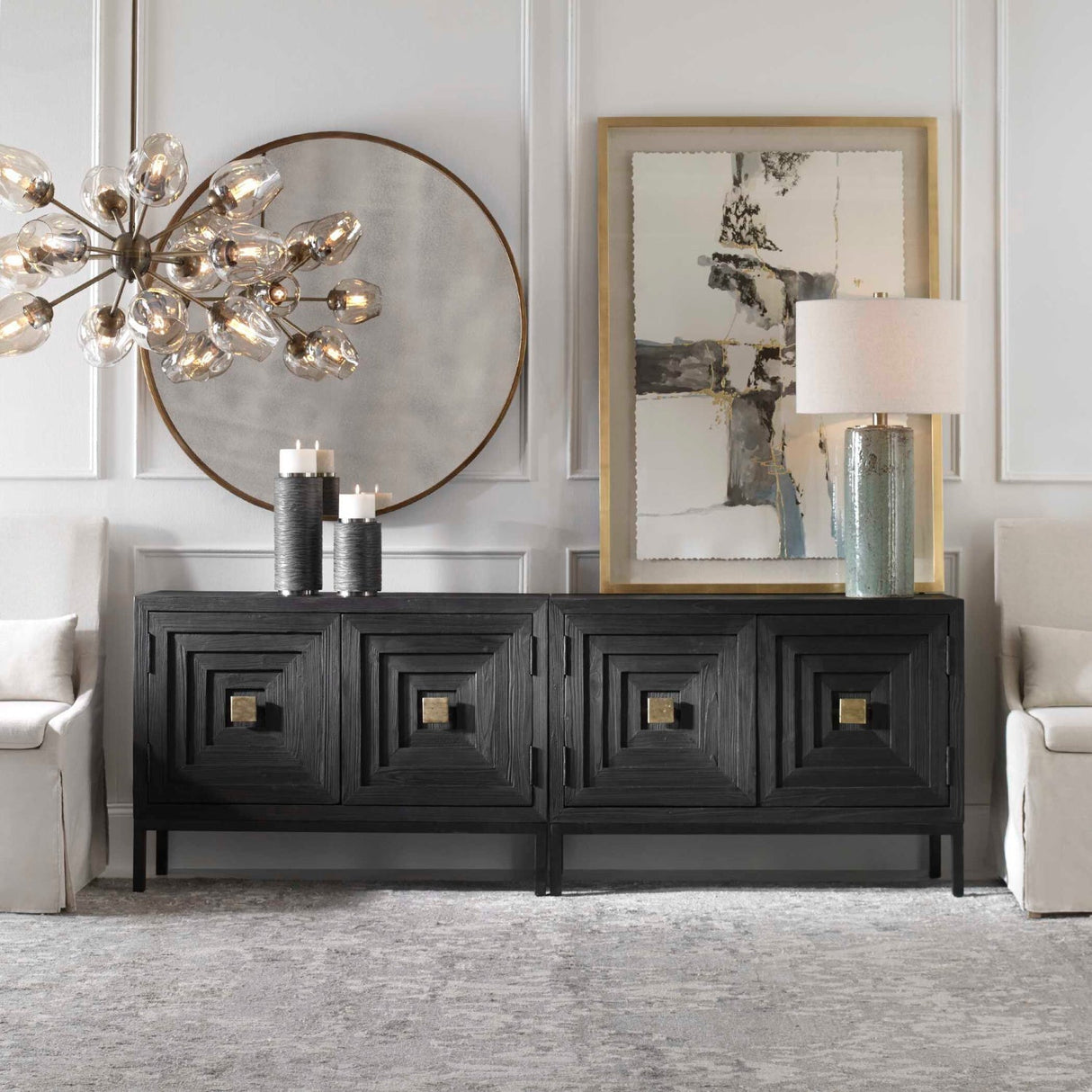 Modern European furniture - Fir Wood 2-Door Cabinet - www.oroa.com