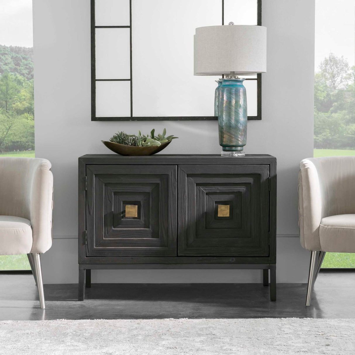 Modern European furniture - Fir Wood 2-Door Cabinet - www.oroa.com