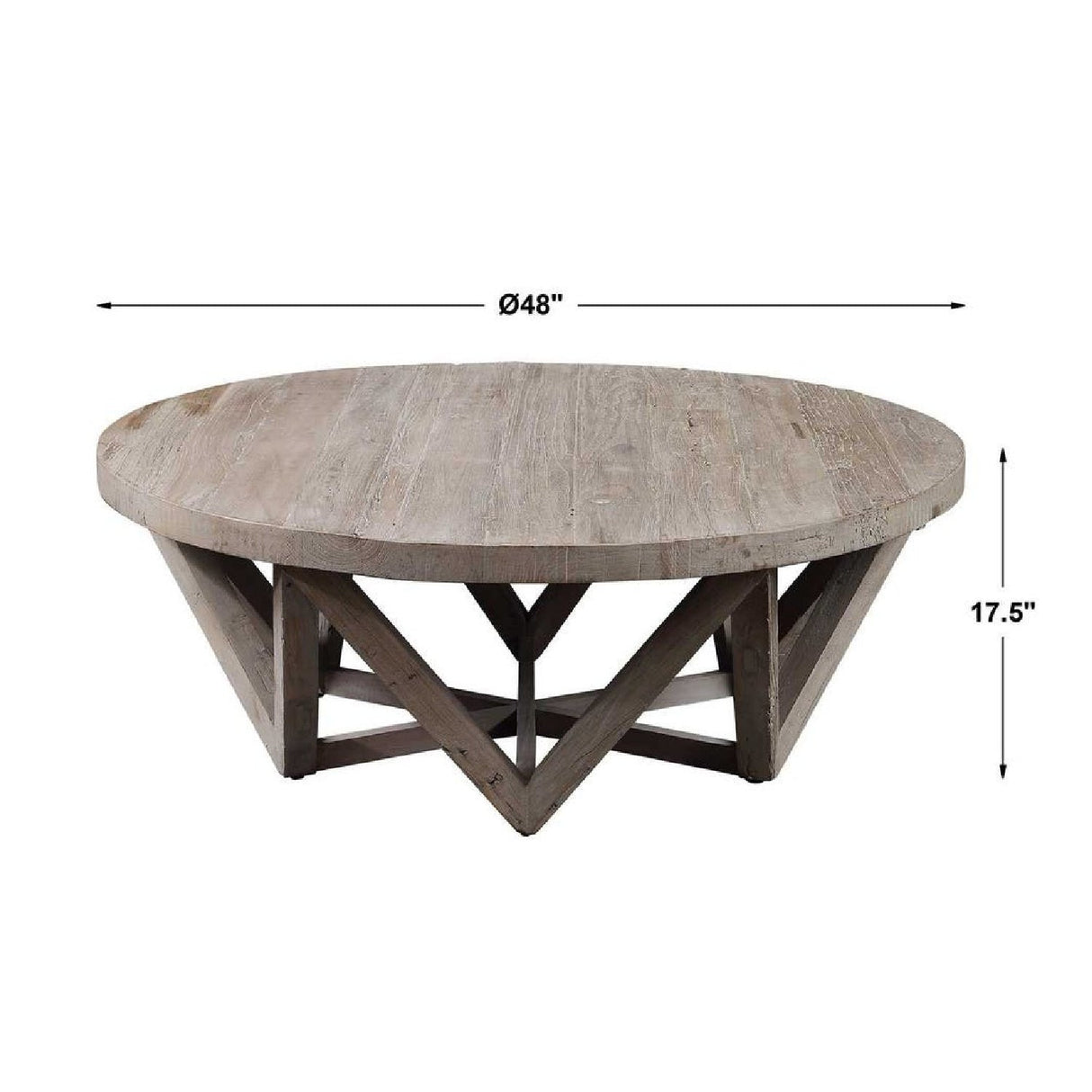 Modern European furniture - Round Elm Wood Coffee Table - www.oroa.com