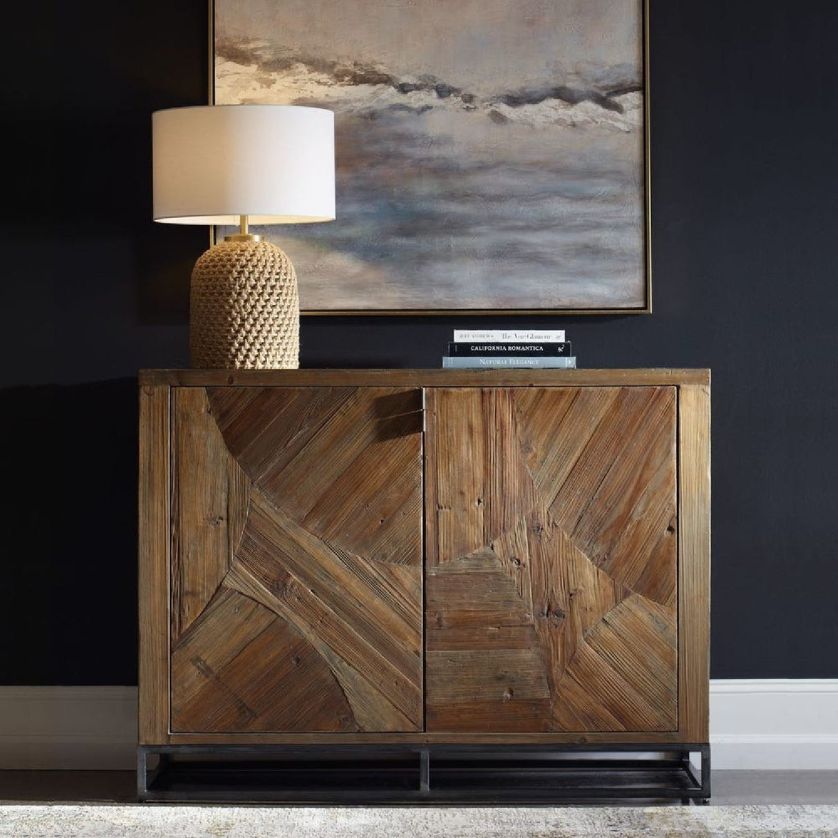2-Door Marquetry Wooden Cabinet by Uttermost Evros, alternate view 9