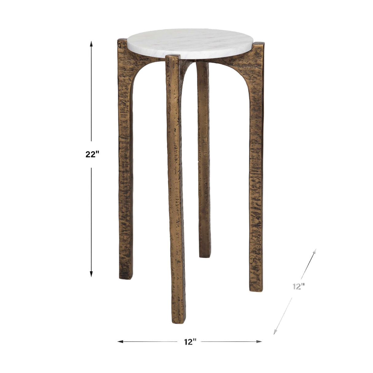 Round Marble Drink Table by Uttermost Vivi, alternate view 6