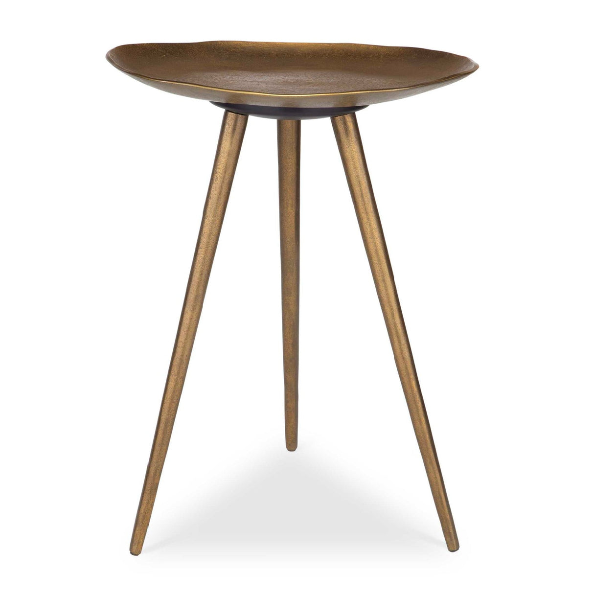 Modern European furniture - Antique Brass Tripod Accent Table - www.oroa.com