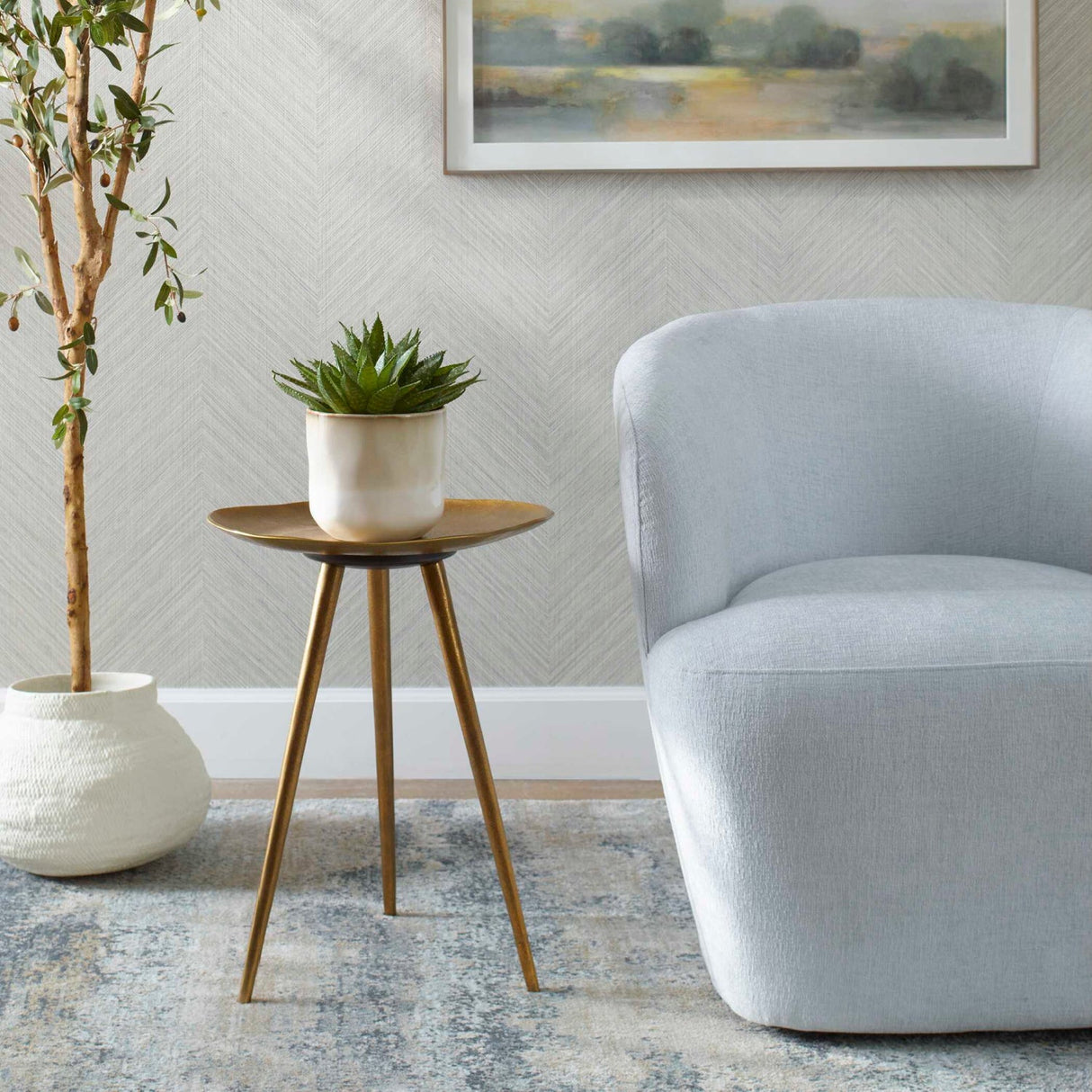 Modern European furniture - Antique Brass Tripod Accent Table - www.oroa.com
