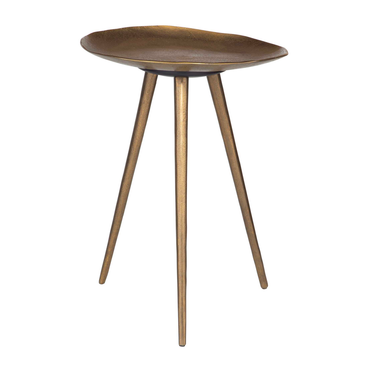 Modern European furniture - Antique Brass Tripod Accent Table - www.oroa.com