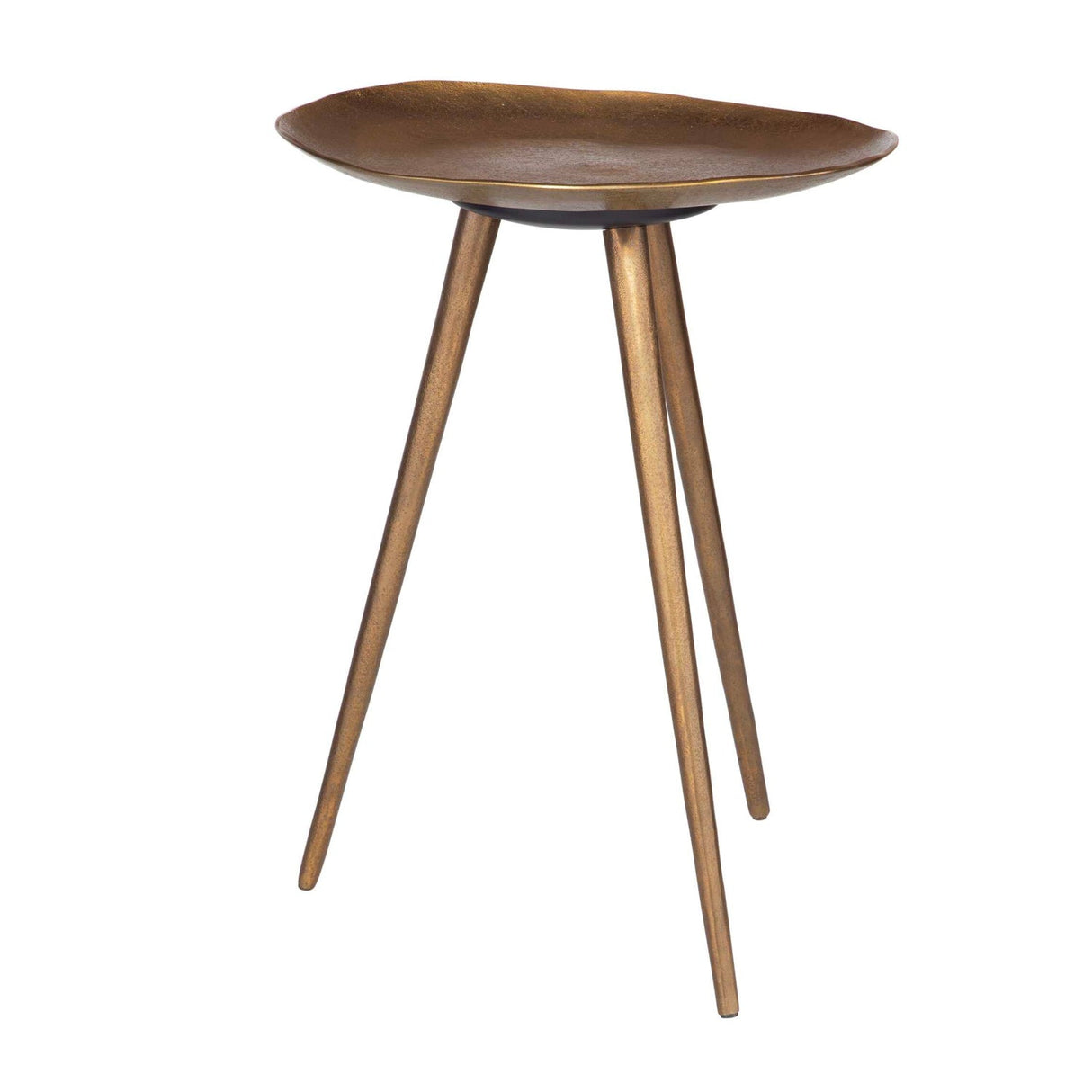 Modern European furniture - Antique Brass Tripod Accent Table - www.oroa.com