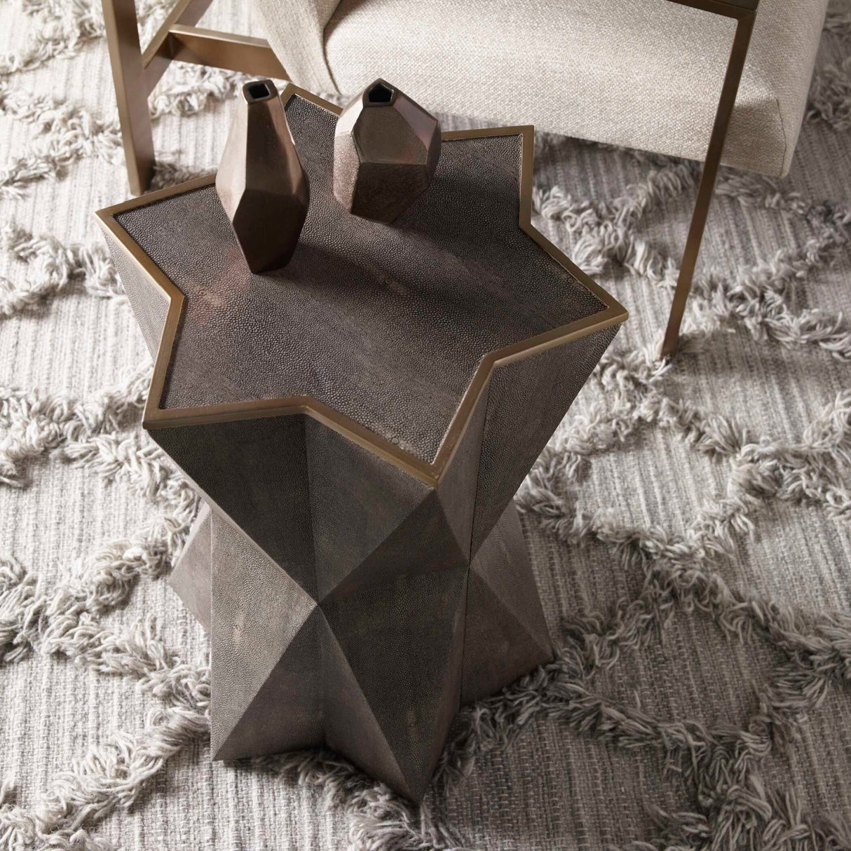 Modern European furniture - Gray Star-Shaped Accent Table - www.oroa.com