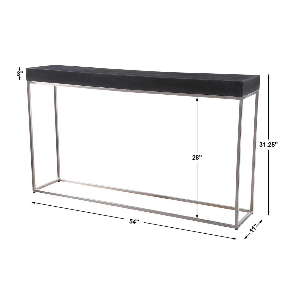 Modern European furniture - Black Concrete Contemporary Console Table - www.oroa.com