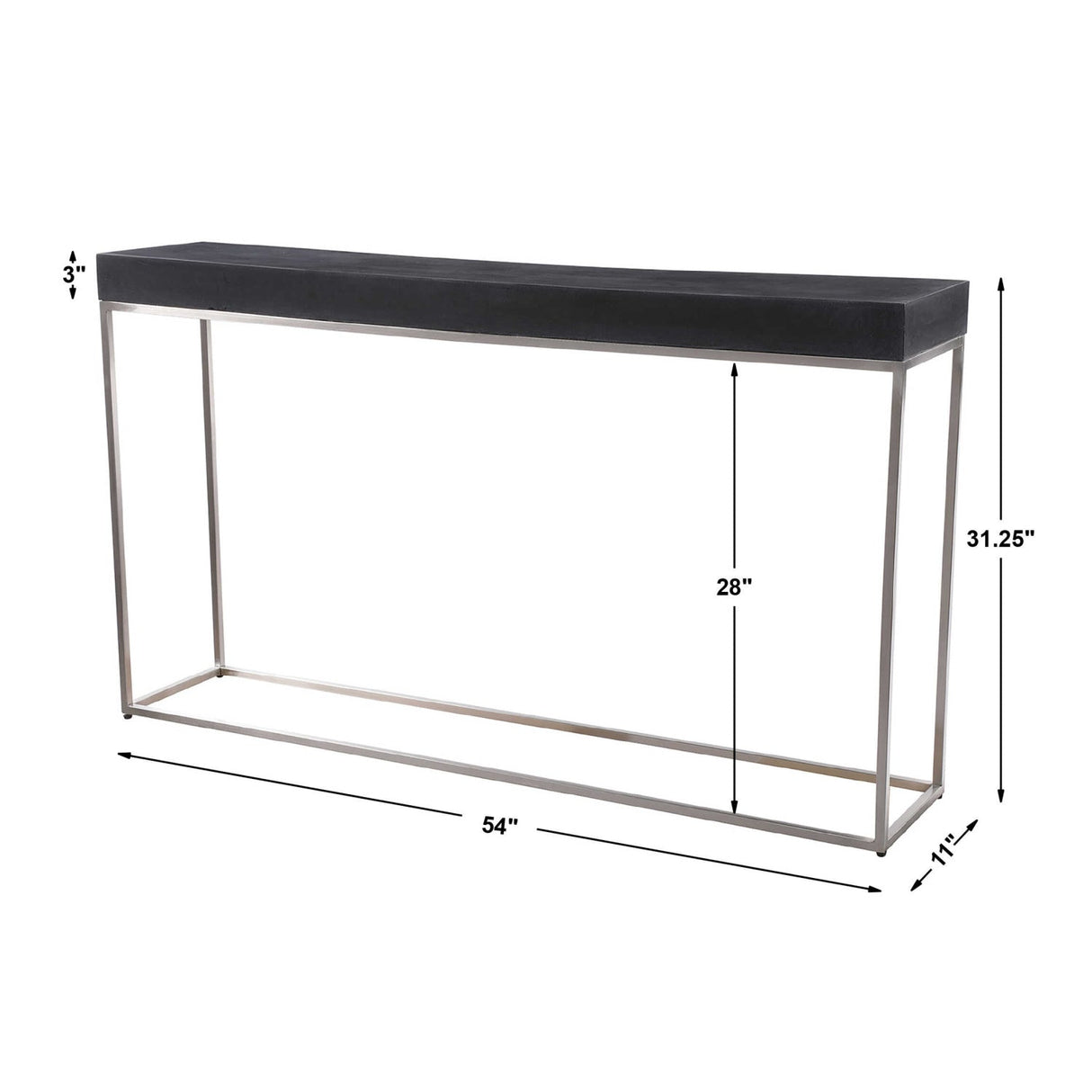 Modern European furniture - Black Concrete Contemporary Console Table - www.oroa.com