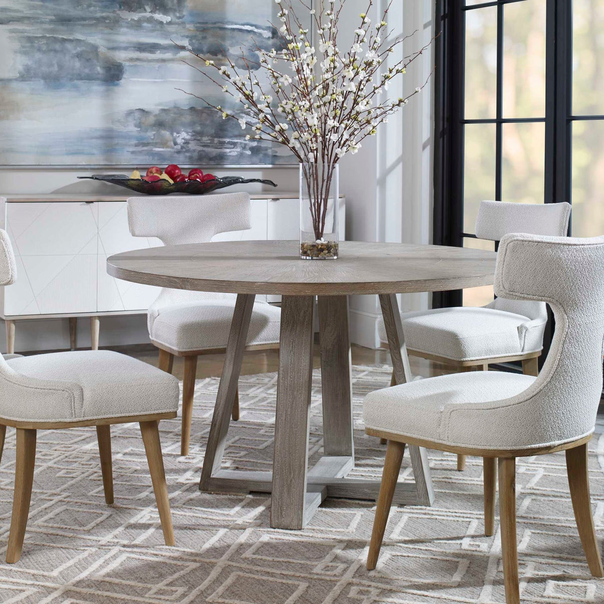 Modern European furniture - Gray Oak Round Dining Table - www.oroa.com