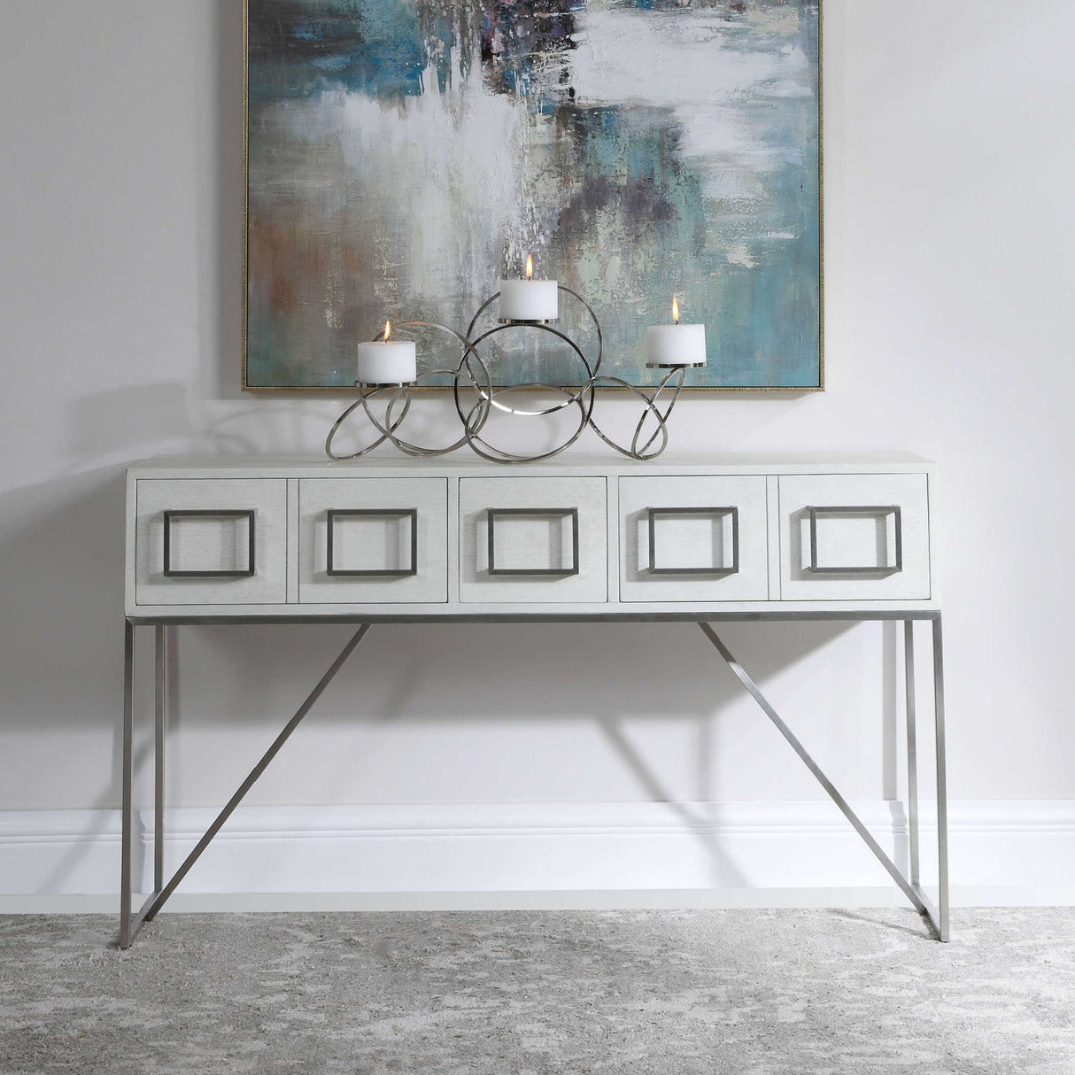 Modern European furniture - White Oak 3-Drawer Console Table - www.oroa.com