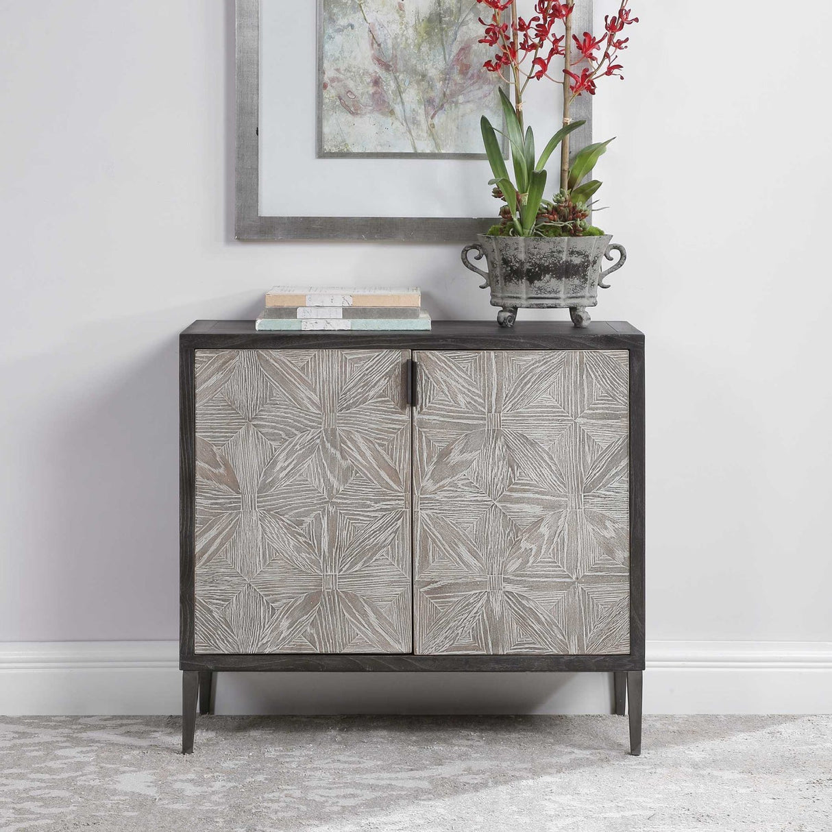 Oak Mosaic 2-Door Cabinet by Uttermost Laurentia, alternate view 2