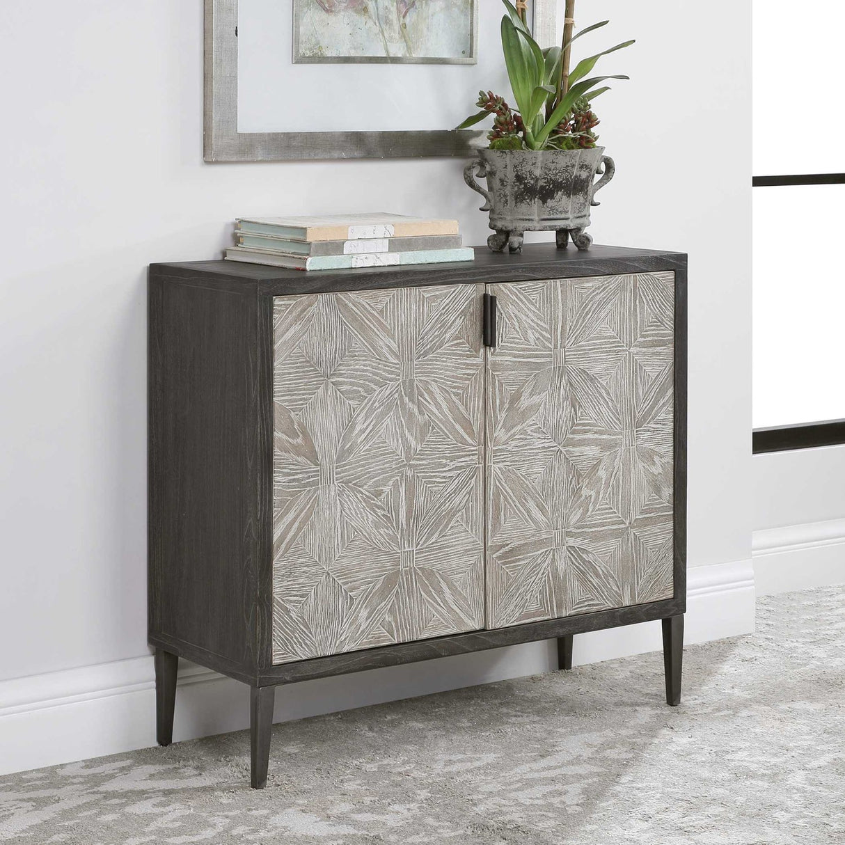 Oak Mosaic 2-Door Cabinet by Uttermost Laurentia, alternate view 6