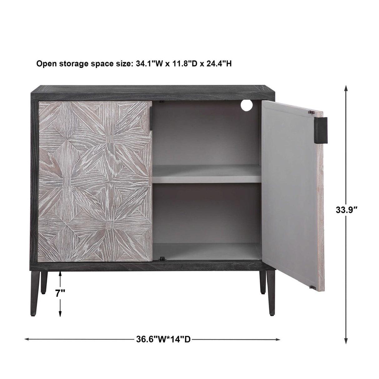 Oak Mosaic 2-Door Cabinet by Uttermost Laurentia, alternate view 7