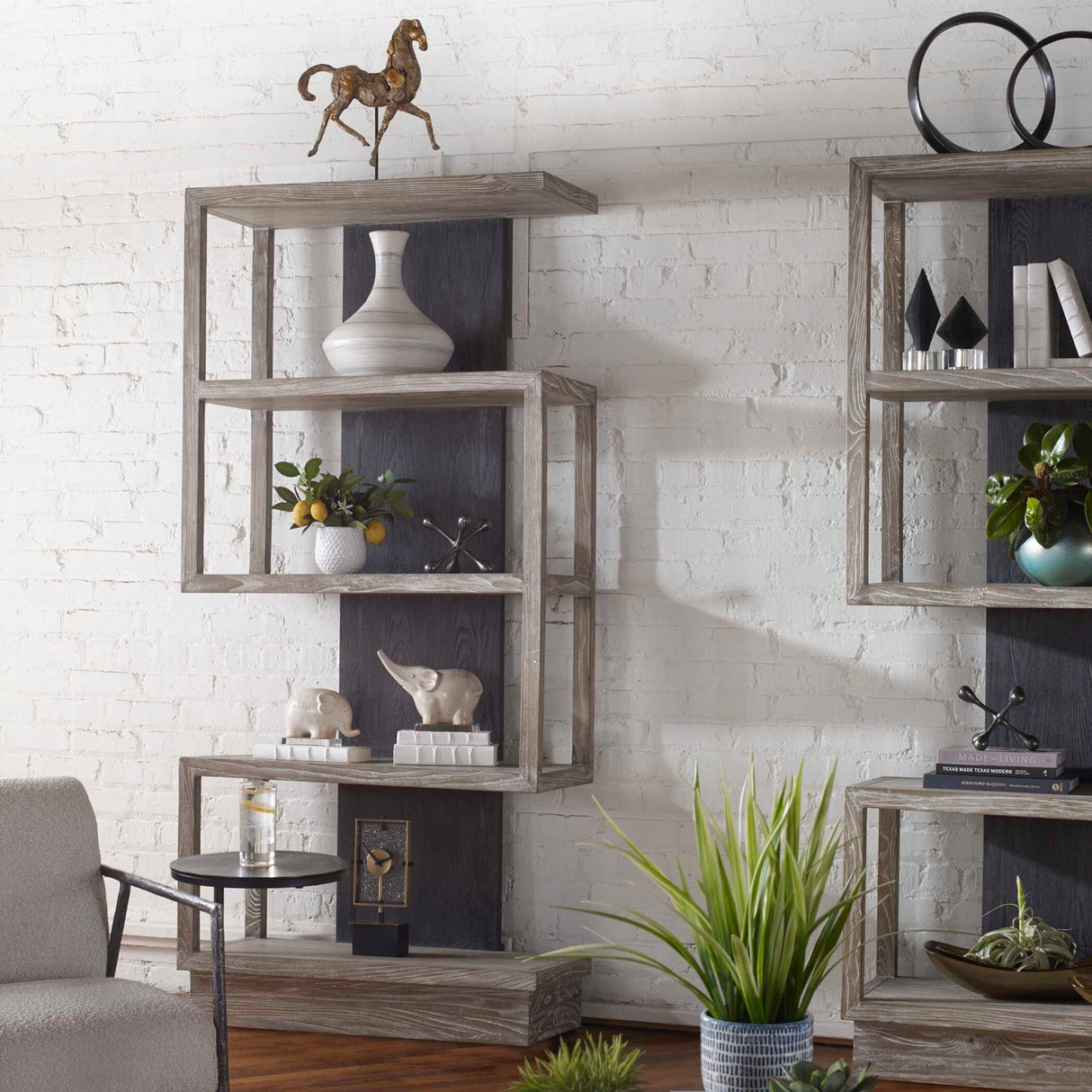 Modern European furniture - Gray Elm Veneer Bookcase - www.oroa.com