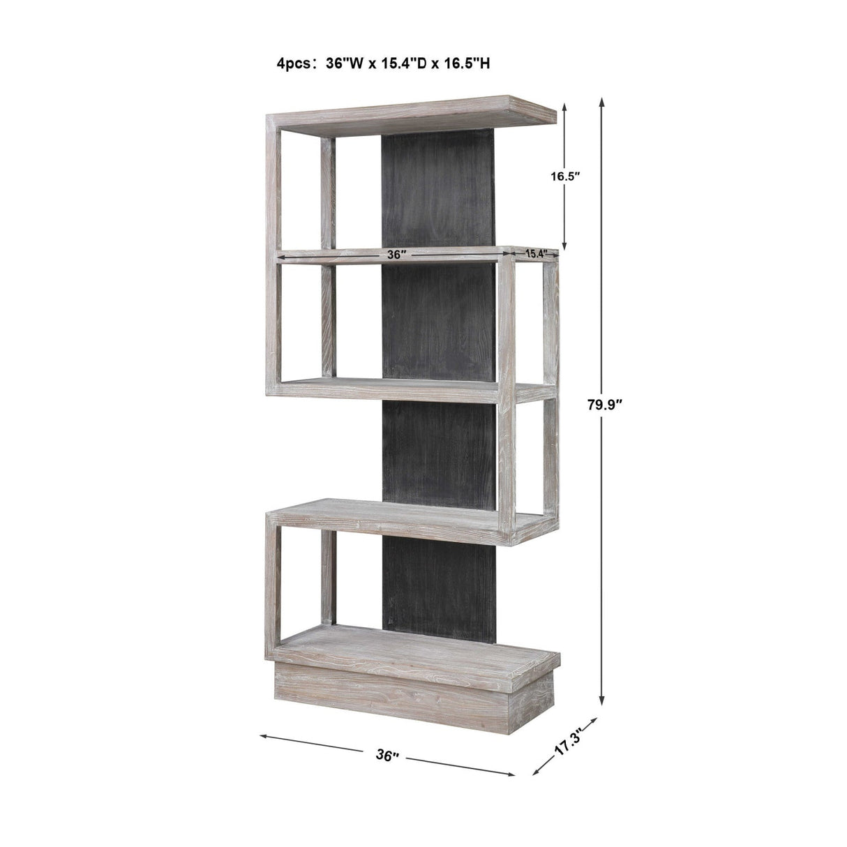 Modern European furniture - Gray Elm Veneer Bookcase - www.oroa.com