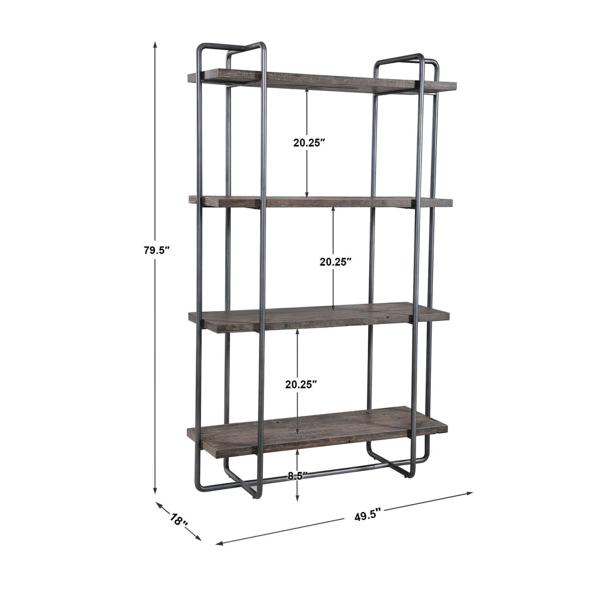 Modern European furniture - Brushed Pewter Framed Bookshelf - www.oroa.com