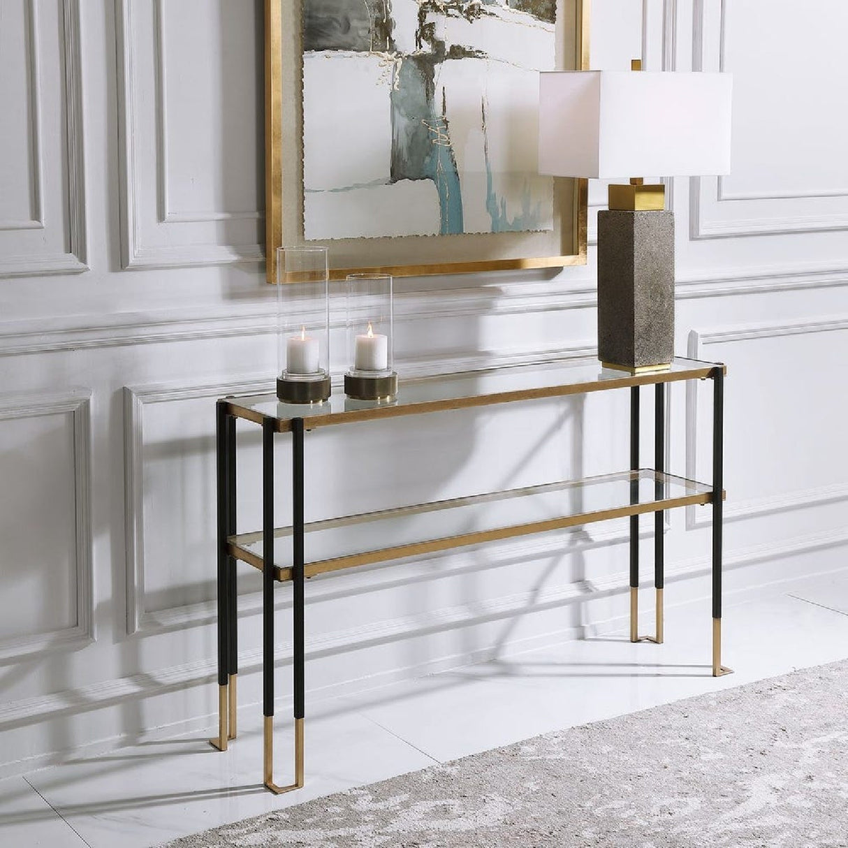 Gold Leaf Console Table by Uttermost Kentmore, alternate view 2