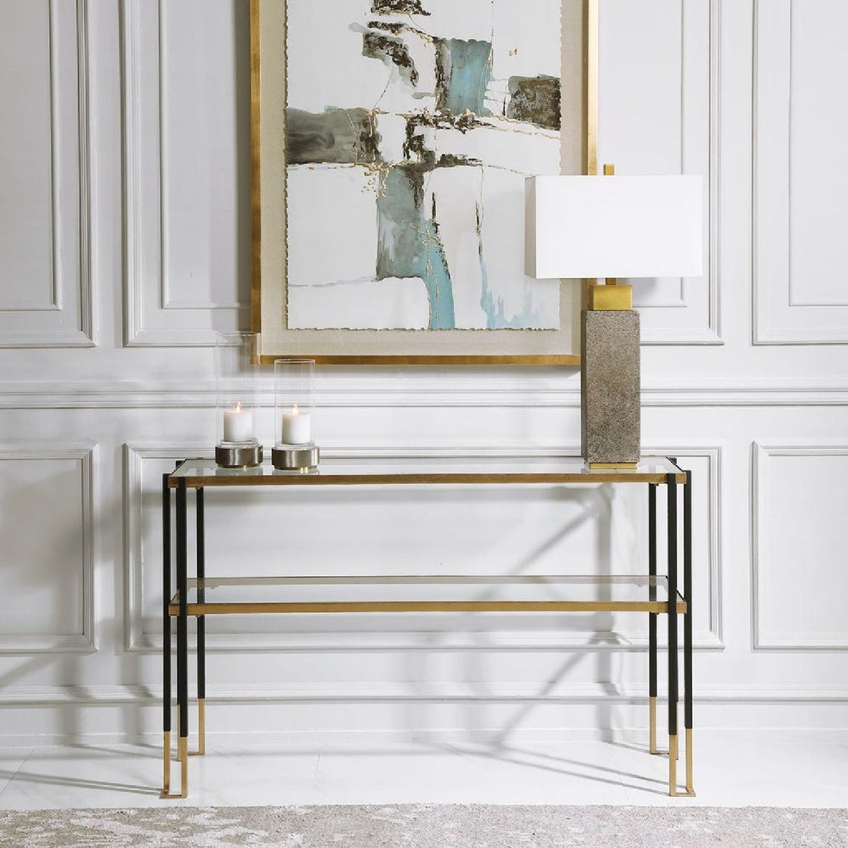 Modern European furniture - Gold Leaf Console Table - www.oroa.com