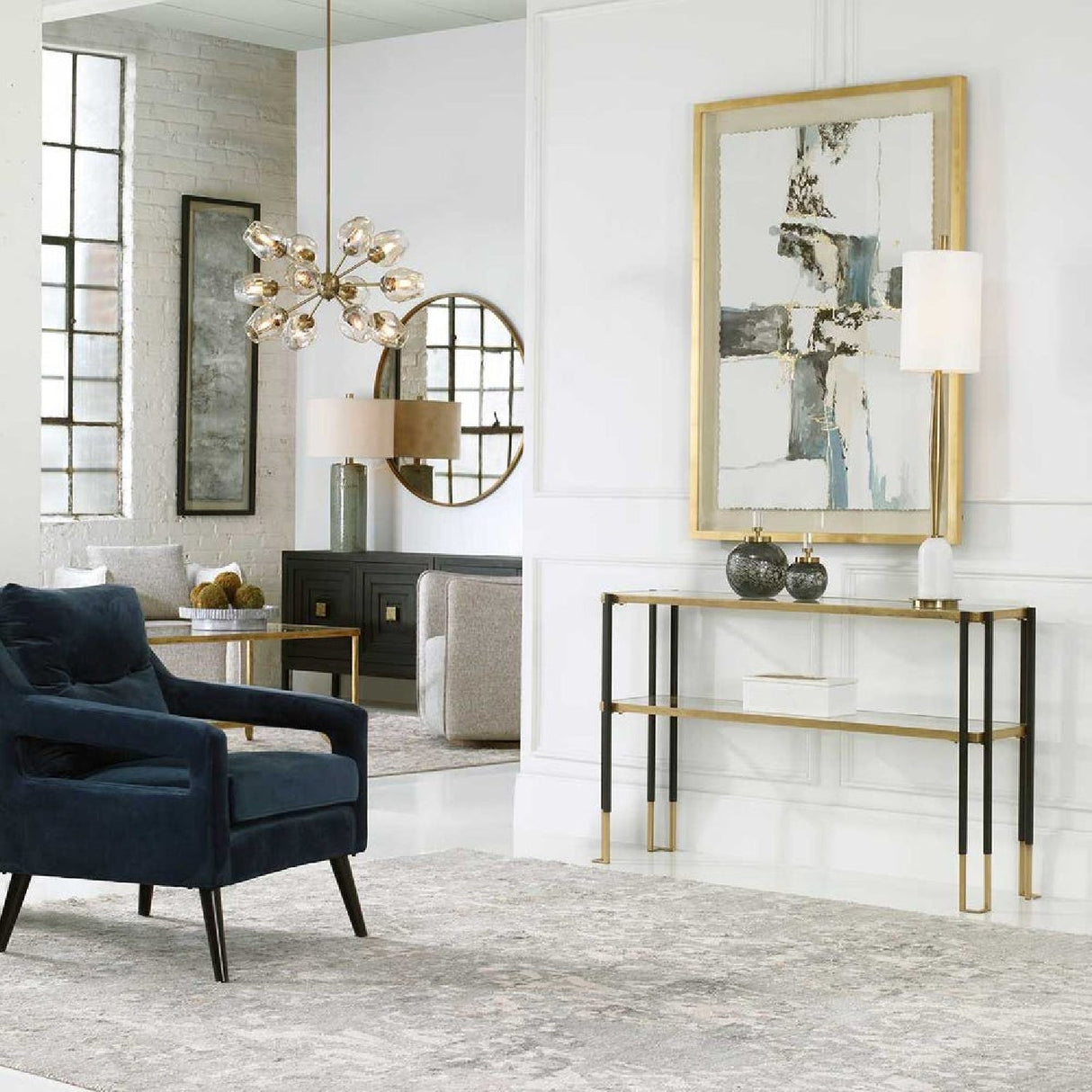 Gold Leaf Console Table by Uttermost Kentmore, alternate view 7