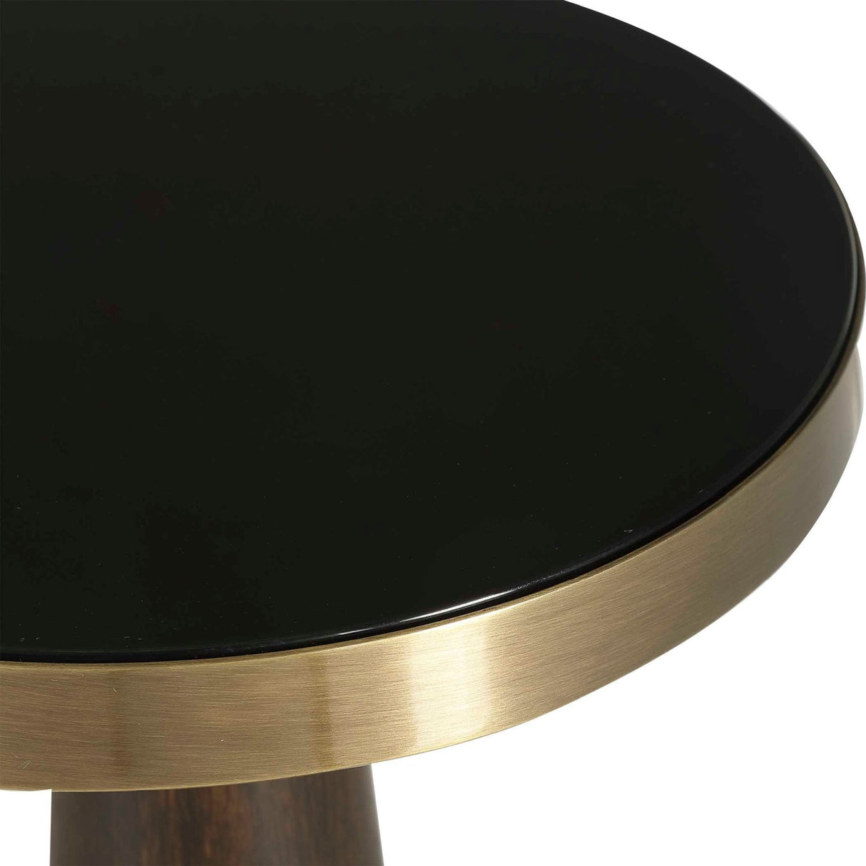 Black Glass Accent Table by Uttermost Fortier, alternate view 3