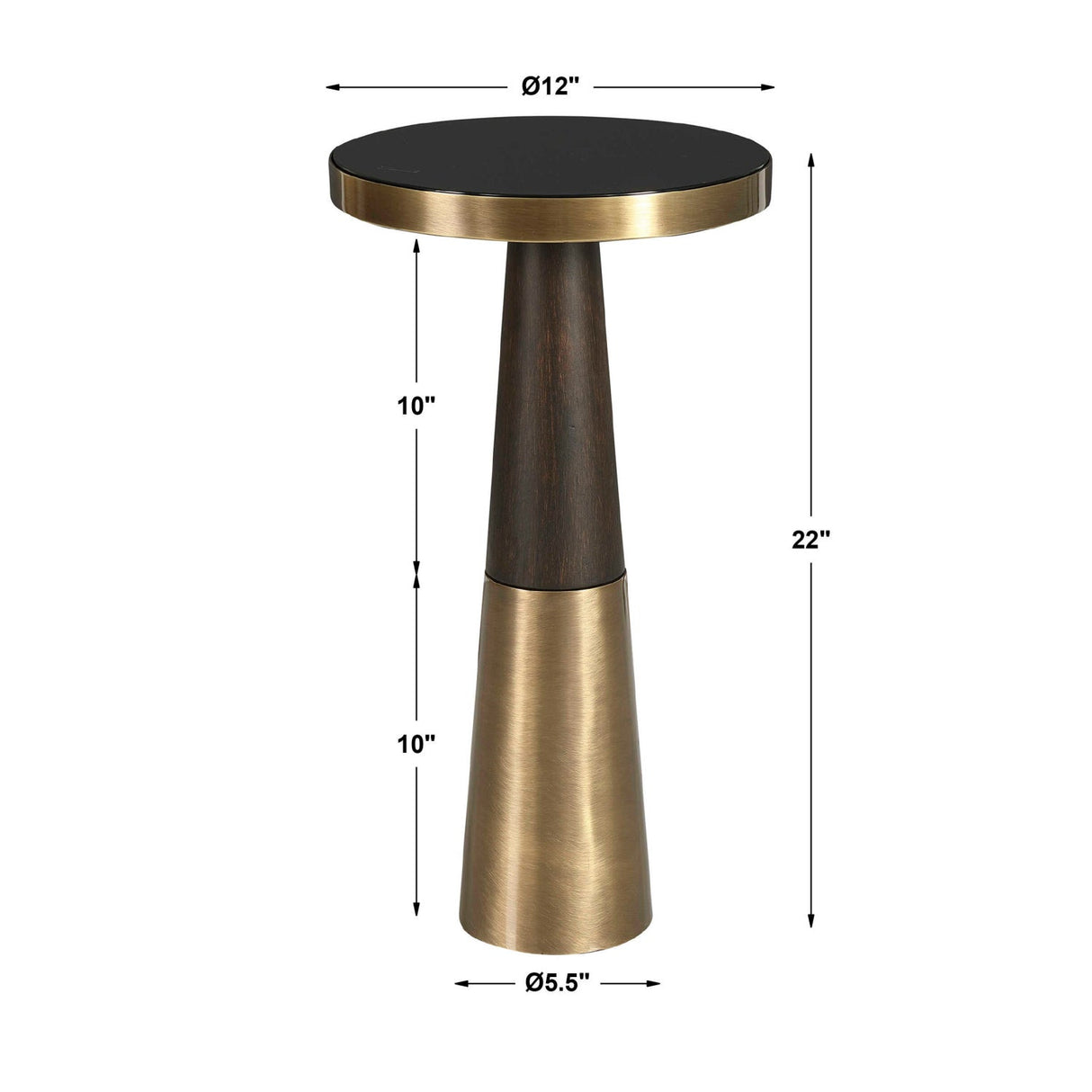 Black Glass Accent Table by Uttermost Fortier, alternate view 5