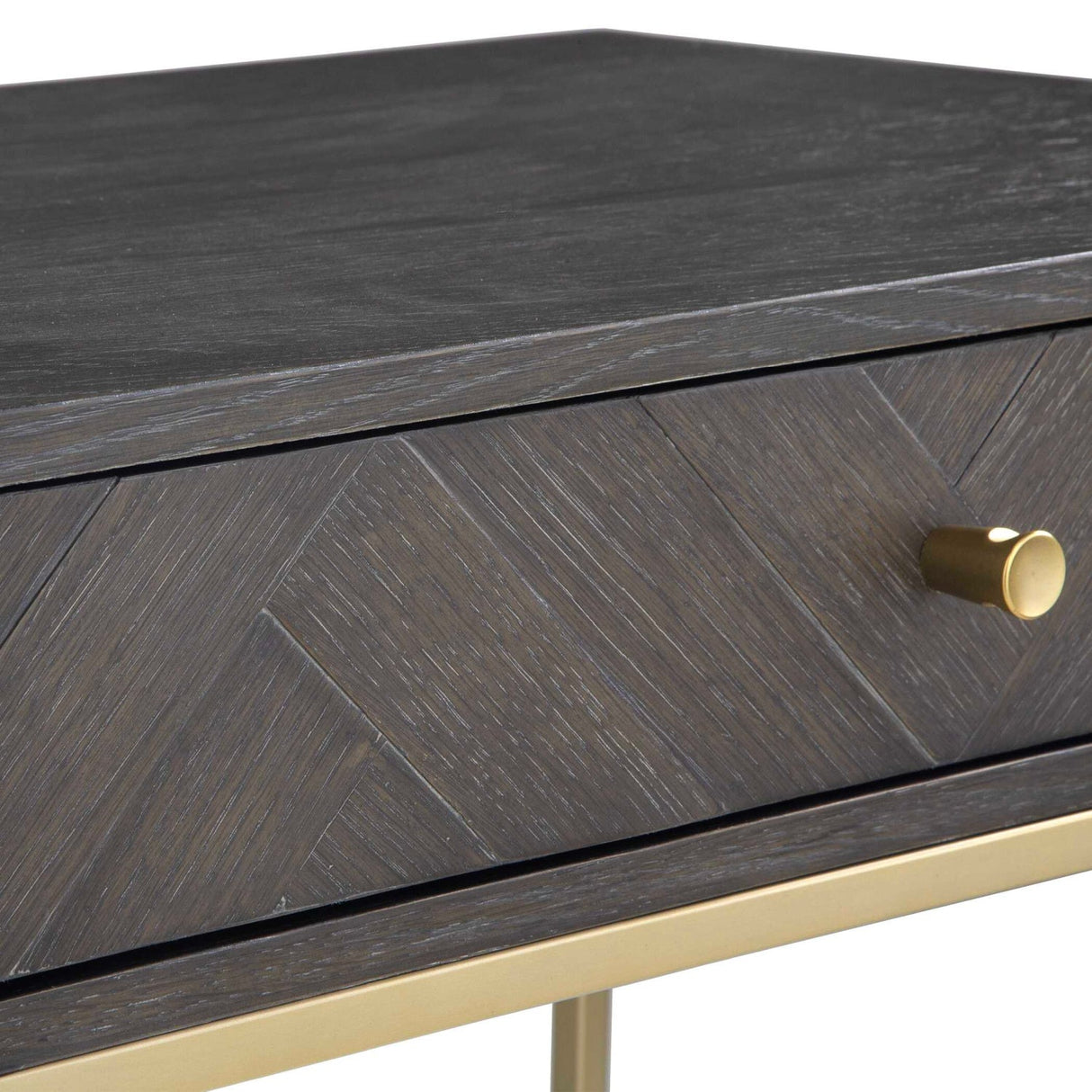 Modern European furniture - Oak Herringbone 1-Drawer Side Table - www.oroa.com
