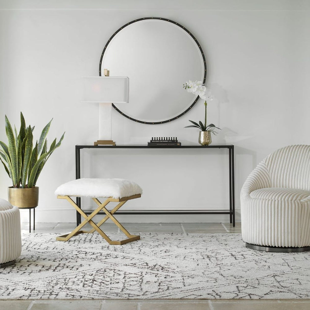 Modern European furniture - Beveled Mirror Console Table - www.oroa.com